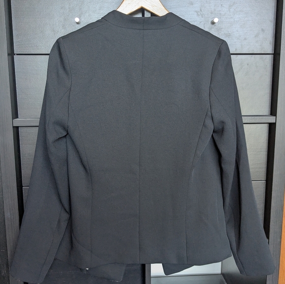 Aritzia Babaton Black Blazer Keith Japanese Fabric Jacket Open Blazer Pockets 8 - Picture 4 of 10